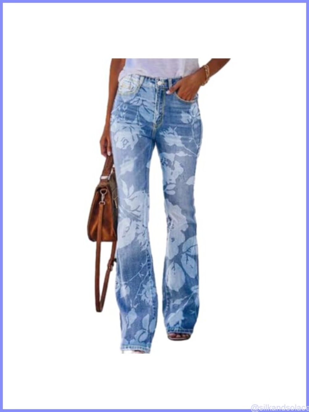 Floral Embroidered Stretch Bootcut Mid Rise Jeans